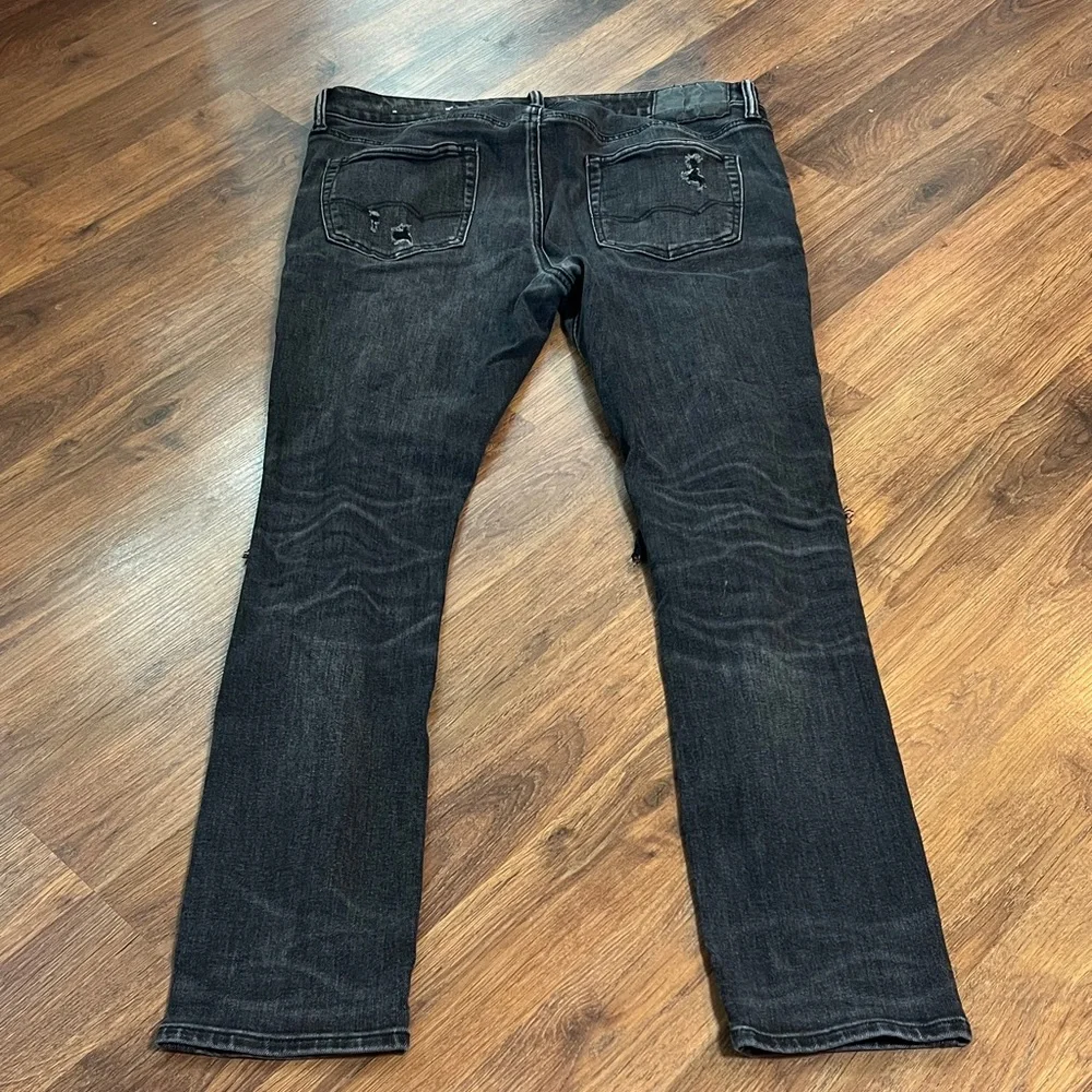 AE - Men's Distressed Skinny Jeans in Black - 36 x 32 - Picture 10 of 10